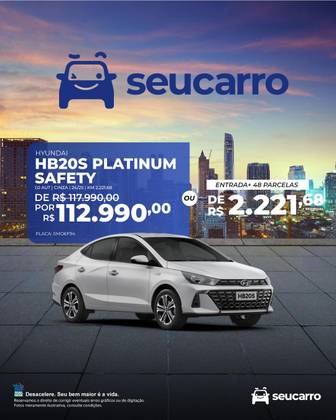 HYUNDAI HB20S 1.0 TGDI FLEX PLATINUM SAFETY AUTOMÁTICO